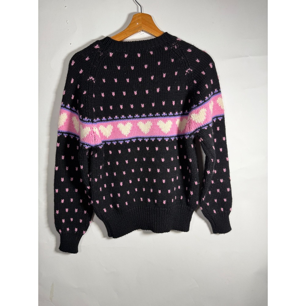 Abercrombie Fitch Black Heart Fair Isle Knit Sweater Womens Medium Wool‎